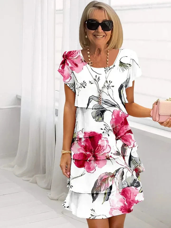 Mistral™ - Robe Fleurie Plissée à Volants