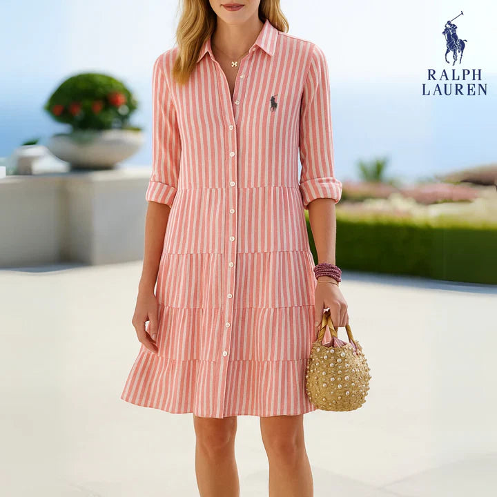 Robe Chemise Rayée Élégance Décontractée – R&L™ Collection Été