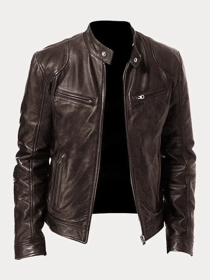 Veste en Cuir Décontractée