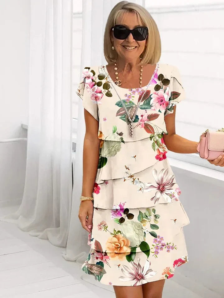 Mistral™ - Robe Fleurie Plissée à Volants