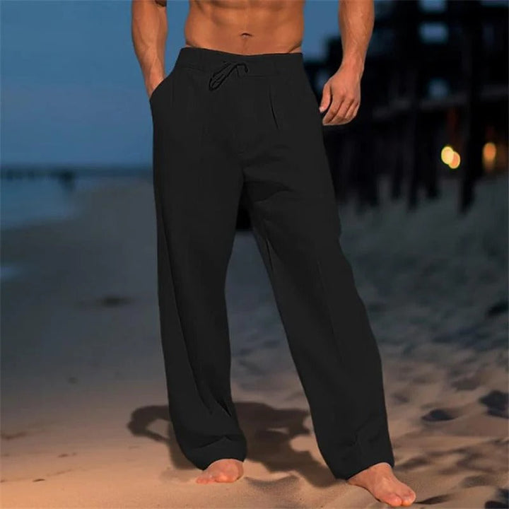 Pantalon uni en lin